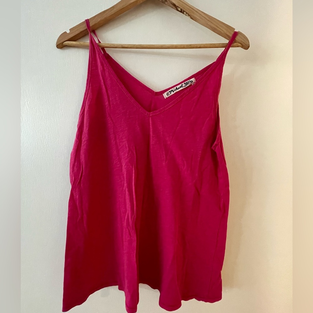 Michael Stars hot pink breezy spaghetti top